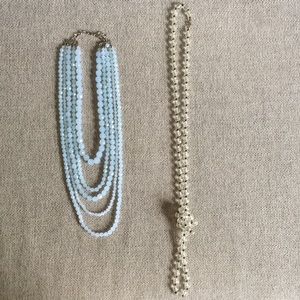 Two long draping beaded necklaces